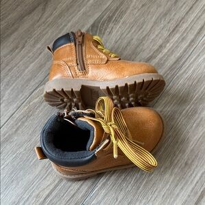 Carter's Tan Kids Boots with Yellow Laces